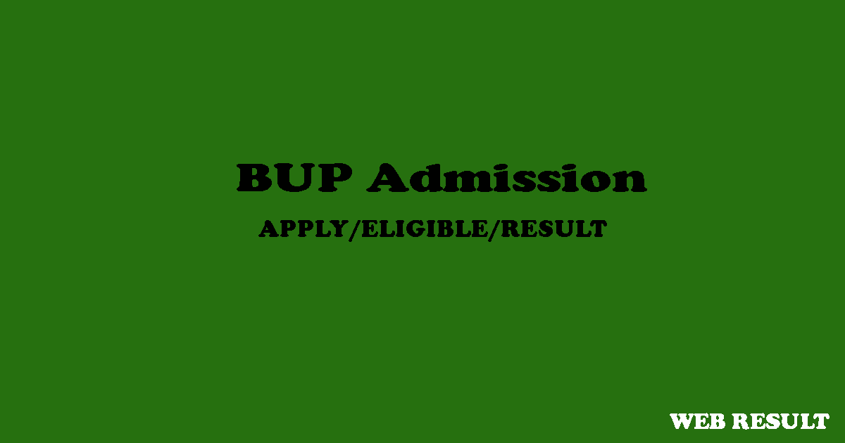 bup admission