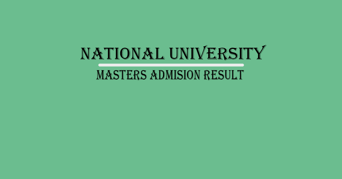 masters admission result