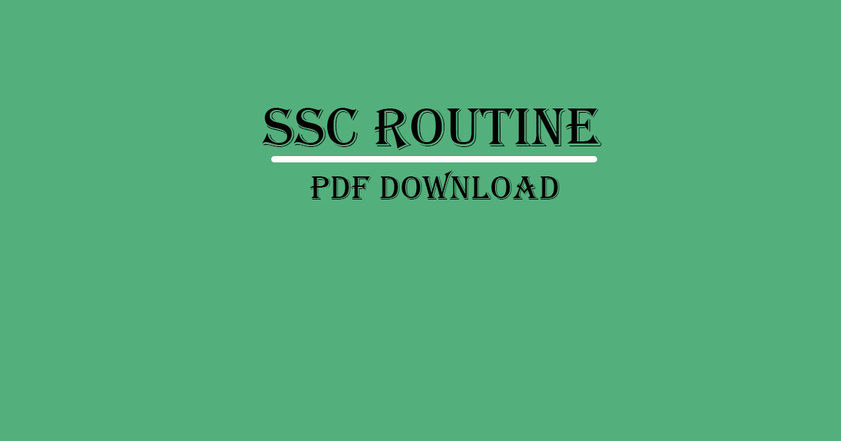 ssc routine